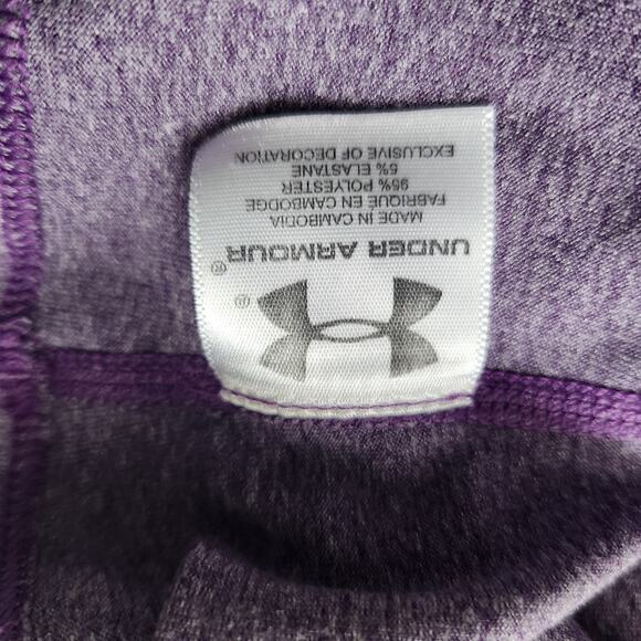 Under Armour HeatGear Fitted Short Sleeve Shirt Medium Purple Gym Workout Top - Picture 4 of 4